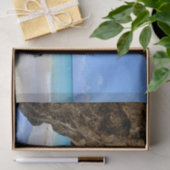 トロピカルビーチ海岸と大きな岩 薄葉紙 (ギフト)