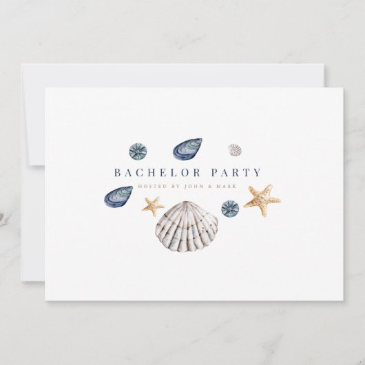 トロピカルビーチ独身パーティー招待状カード 招待状 (正面)