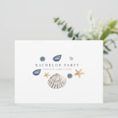 トロピカルビーチ独身パーティー招待状カード 招待状 (スタンド正面)