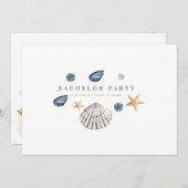 トロピカルビーチ独身パーティー招待状カード 招待状 (正面/裏面)