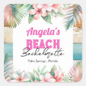 トロピカルビーチ独身最後の夜 スクエアシール (正面)