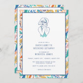 トロピカルビーチ独身最後の週末リトリート 招待状 (正面/裏面)