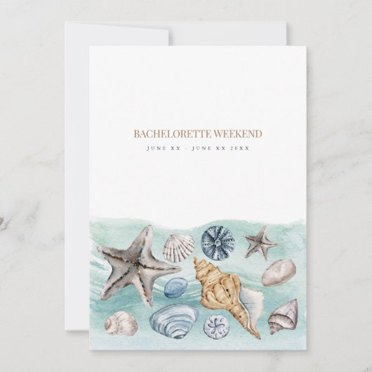 トロピカルビーチ独身最後の週末招待状 招待状 (正面)