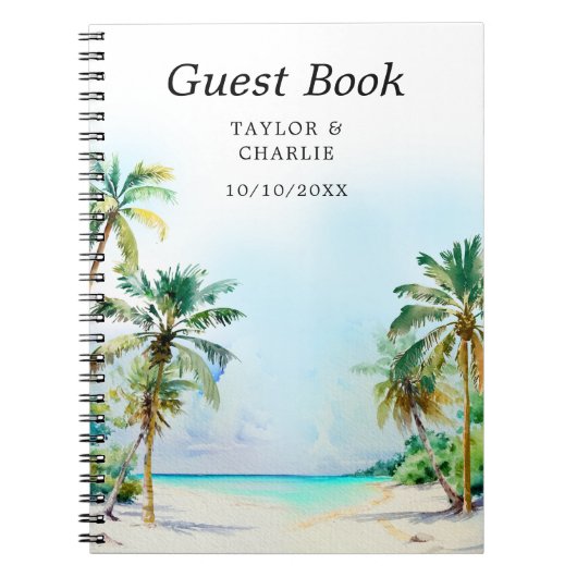 トロピカルビーチ目的地ウェディングゲストブック ノートブック (正面)