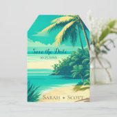 トロピカルビーチ目的地ウェディングラゲージタグ (スタンド正面)