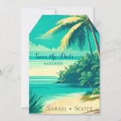 トロピカルビーチ目的地ウェディングラゲージタグ (正面)