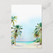 トロピカルビーチ目的地ウェディング宿泊施設 エンクロージャーカード (裏面)