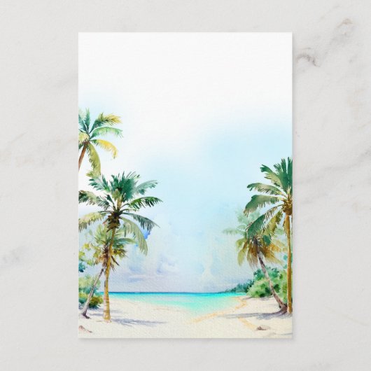 トロピカルビーチ目的地ウェディング宿泊施設 エンクロージャーカード (裏面)