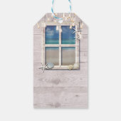 トロピカルビーチ窓白木海岸エレガント ギフトタグ (裏面)