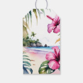 トロピカルビーチ結婚の手のひら感謝していのあなたの好意 ギフトタグ (裏面)