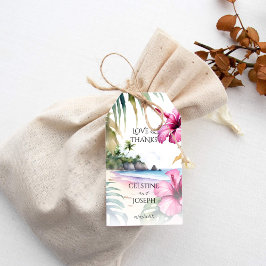 トロピカルビーチ結婚の手のひら感謝していのあなたの好意 ギフトタグ