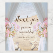 トロピカルビーチ結婚ヒトデありがとう ワインラベル (シングルラベル)