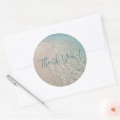 トロピカルビーチ結婚ラウンドのステッカー ラウンドシール (封筒)