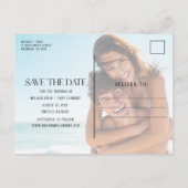 トロピカルビーチ結婚式おもしろい保存日 案内ポストカード (裏面)