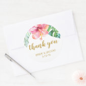 トロピカルビーチ結婚式の引き出物ラベル ラウンドシール (封筒)