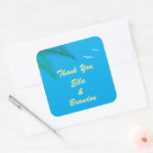 トロピカルビーチ結婚式サンキューステッカー スクエアシール (封筒)