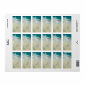 トロピカルビーチ結婚式サンキューメッセージカード ラベル (フルシート)