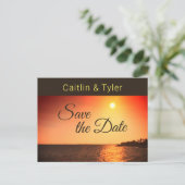トロピカルビーチ結婚式サンセットザデイト 案内ポストカード (スタンド正面)