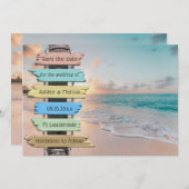 トロピカルビーチ結婚式セーブザデートカード  セーブザデート (正面/裏面)
