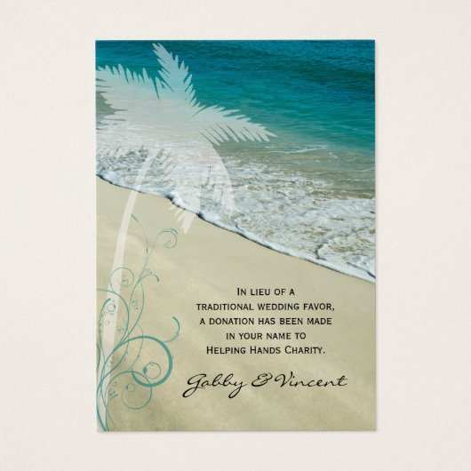 トロピカルビーチ結婚式チャリティーフェイスカード (正面)
