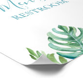 トロピカルビーチ結婚式トイレ標識 ポスター (角)