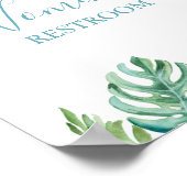 トロピカルビーチ結婚式トイレ標識 ポスター (角)