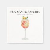 トロピカルビーチ結婚式ドリンクバーナプキンス スタンダードカクテルナプキン (正面)
