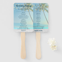 トロピカルビーチ結婚式パームツリーズエレガントライト ハンドファン