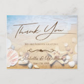 トロピカルビーチ結婚式ヒトデありがとう ポストカード (正面)