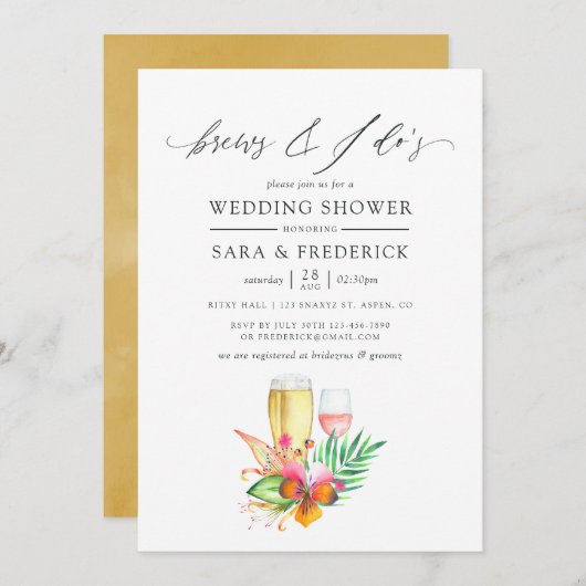 トロピカルビーチ結婚式ブルーズウィザードス 招待状 (正面/裏面)