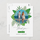 トロピカルビーチ結婚式写真ありがとう ポストカード (正面/裏面)