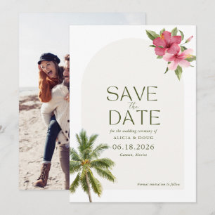 トロピカルビーチ結婚式写真Save The Date セーブザデート
