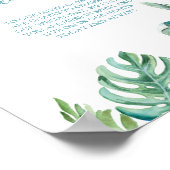 トロピカルビーチ結婚式愛する人のサイン ポスター (角)