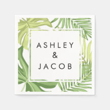 トロピカルビーチ結婚式紙ナプキンズパームハワイ