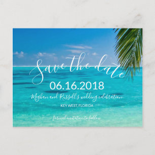 トロピカルビーチ結婚式Save the Date Postcard 案内ポストカード