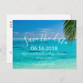 トロピカルビーチ結婚式Save the Date Postcard 案内ポストカード (正面/裏面)