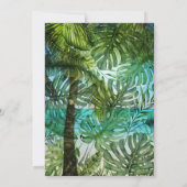 トロピカルビーチ葉パームズシッ結婚クのインビタティ 招待状 (裏面)