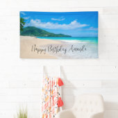 トロピカルビーチ風光明媚な写真誕生日 横断幕 (インサイチュ)