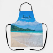トロピカルビーチ風景写真 エプロン (正面)