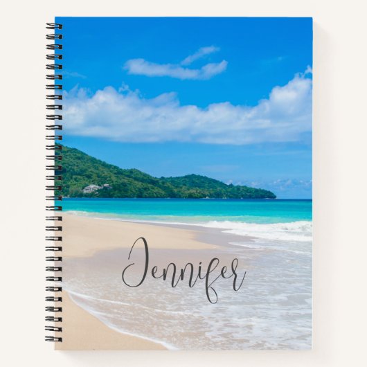 トロピカルビーチ風景写真 ノートブック (正面)