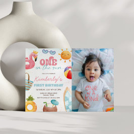 トロピカルビーチ1st誕生日パーティー写真 招待状