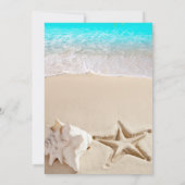トロピカルビーチ・ウェディング,ヒトデ,貝殻エンゲージメント 招待状 (裏面)