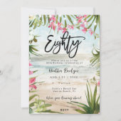 トロピカルビーチ オーキッド 80歳の誕生日パーティー 招待状 (正面)