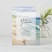 トロピカルビーチ オーシャン シー ブライダルシャワー 招待状 (スタンド正面)