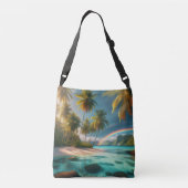 トロピカルビーチ オーシャン レインボー クロスボディバッグ (裏面)