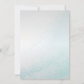 トロピカルビーチ、グリッターブルーパームズ婚約 招待状 (裏面)