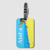 トロピカルビーチ，ゴア，インド，あなたの名前で荷物 ラゲッジタグ (正面縦)