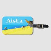 トロピカルビーチ，ゴア，インド，あなたの名前で荷物 ラゲッジタグ (正面横)