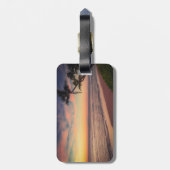 トロピカルビーチ、サンセット、パーム ラゲッジタグ (裏面縦)