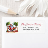 トロピカルビーチ&サンタ差出人住所ラベル ラベル (インサイチュ)